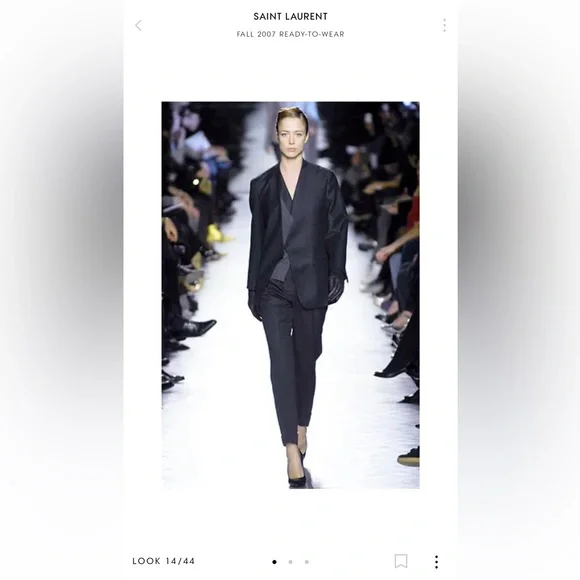 YSL Charlotte Court Shoe Wood Heel 105 Pump FW 2007 Runway Black Leather Pilati - Picture 13 of 14